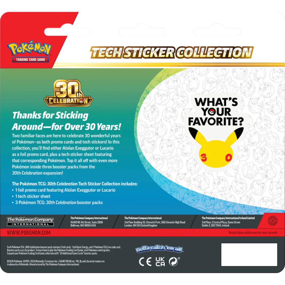 30th Celebration Tech Sticker Collection Alolan Exeggutor