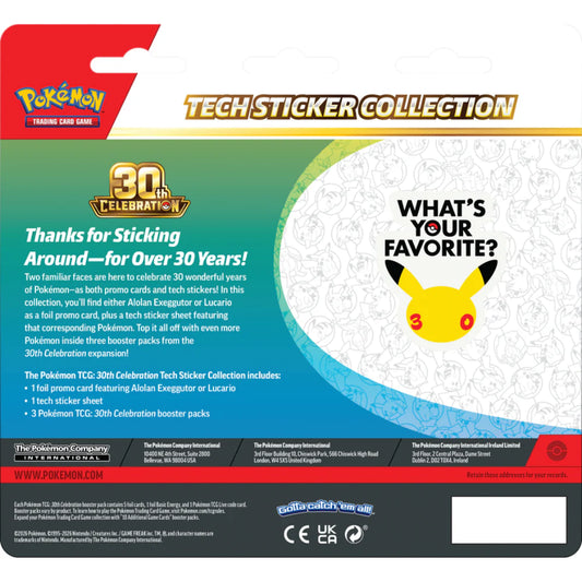30th Celebration Tech Sticker Collection Lucario