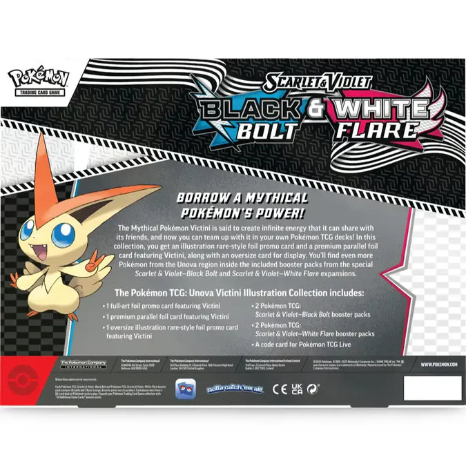 Black Bolt & White Flare Victini Illustration Collection Back